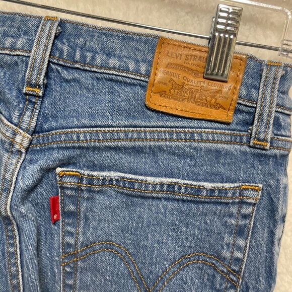 Levi’s Premium Wedgie Fit Jeans 25 Distressed Button Fly High Rise Vintage Style - Picture 10 of 13